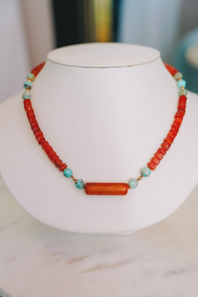 Carnelian & Turquoise NecklaceDebra PyeattNecklaces