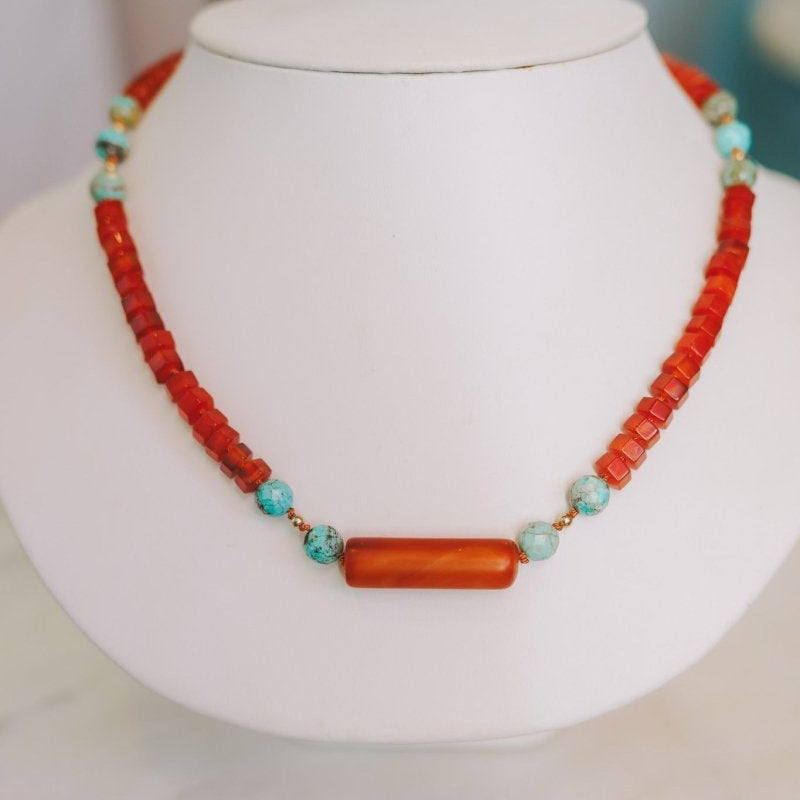 Carnelian & Turquoise NecklaceDebra PyeattNecklaces