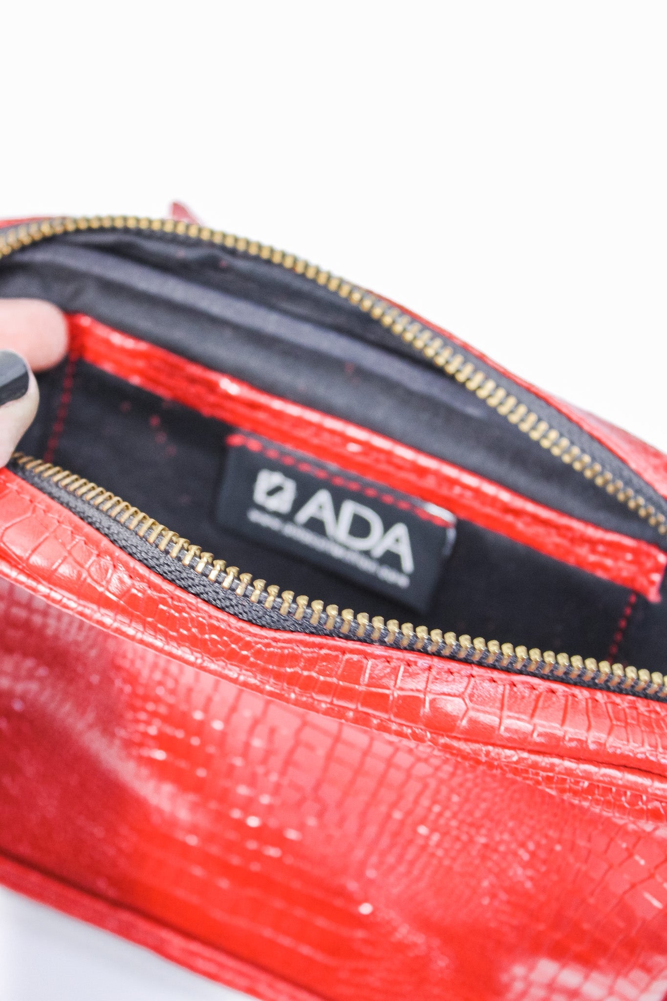 Cassandra Belt Bag- Red Small CrocAdaBelts
