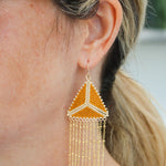 Chain Fringe Triangle Earrings - HessoniteDebra PyeattEarrings