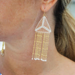 Chain Fringe Triangle Earrings - Mother of PearlDebra PyeattEarrings