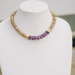 Coconut Wood Bead, Amethyst & Gold Accent NecklaceRobin JacksonNecklaces