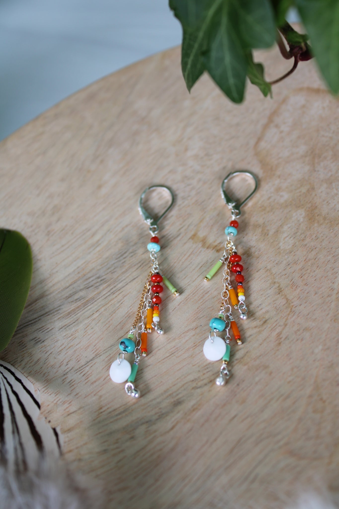 Coral and Turquoise Earrings #6058ChipitaEarrings