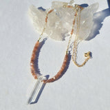 Crystal & Peach Moonstone Necklace #8052James & JezebelleNecklaces