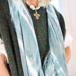 Double Knot Scarf - Grey/Turquoisefig & bellaScarf