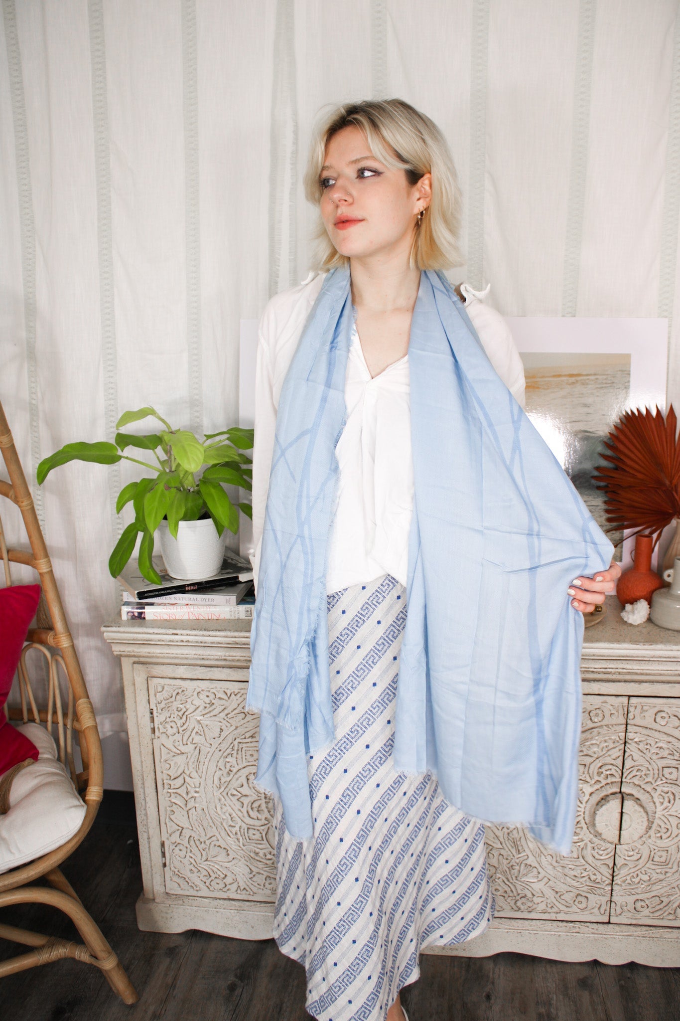Eucalyptus Scarf - Light BlueLuaScarf
