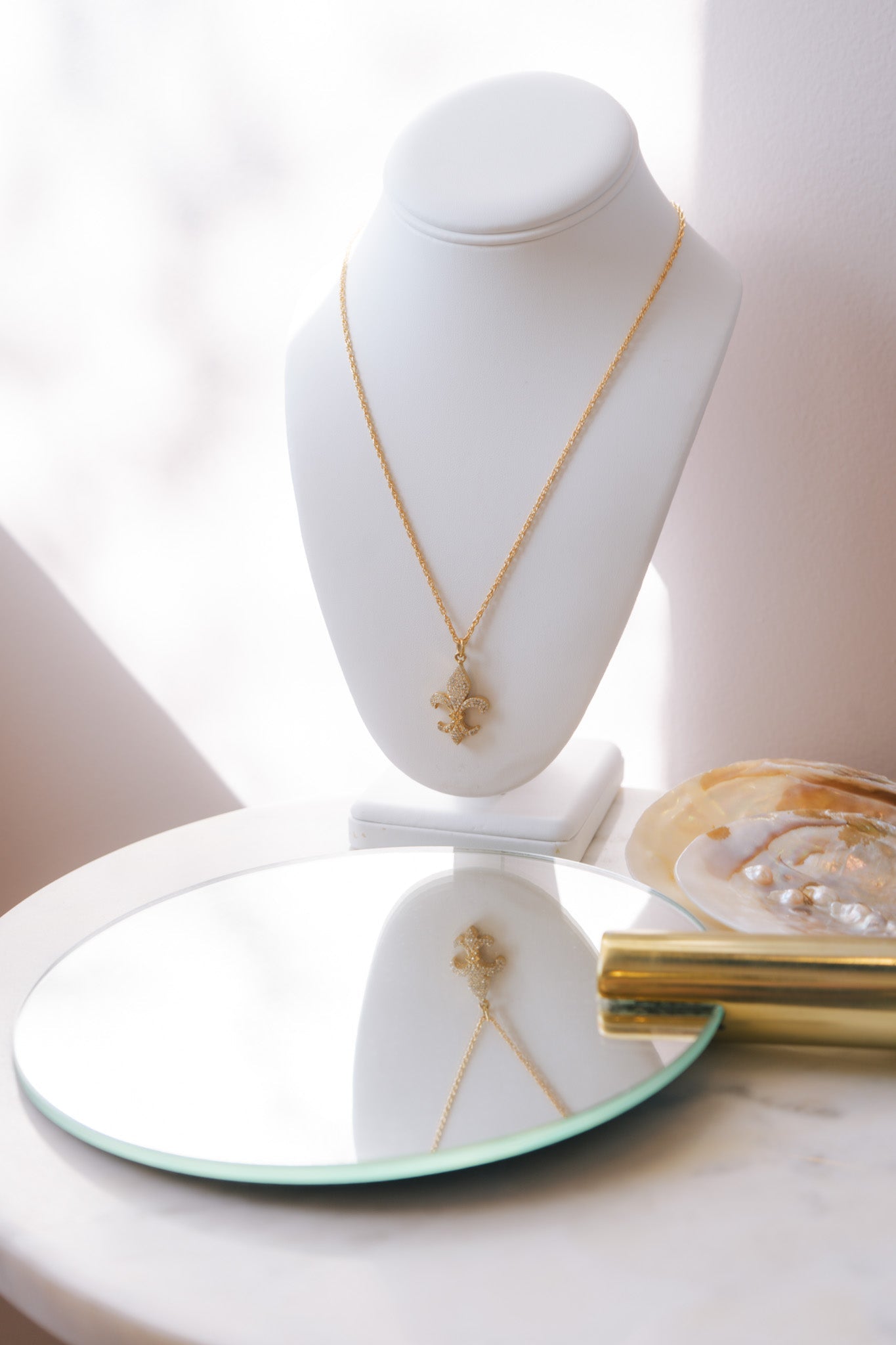 Fleur de Lis Pave Diamond Pendant NecklaceBeth ZinkNecklaces