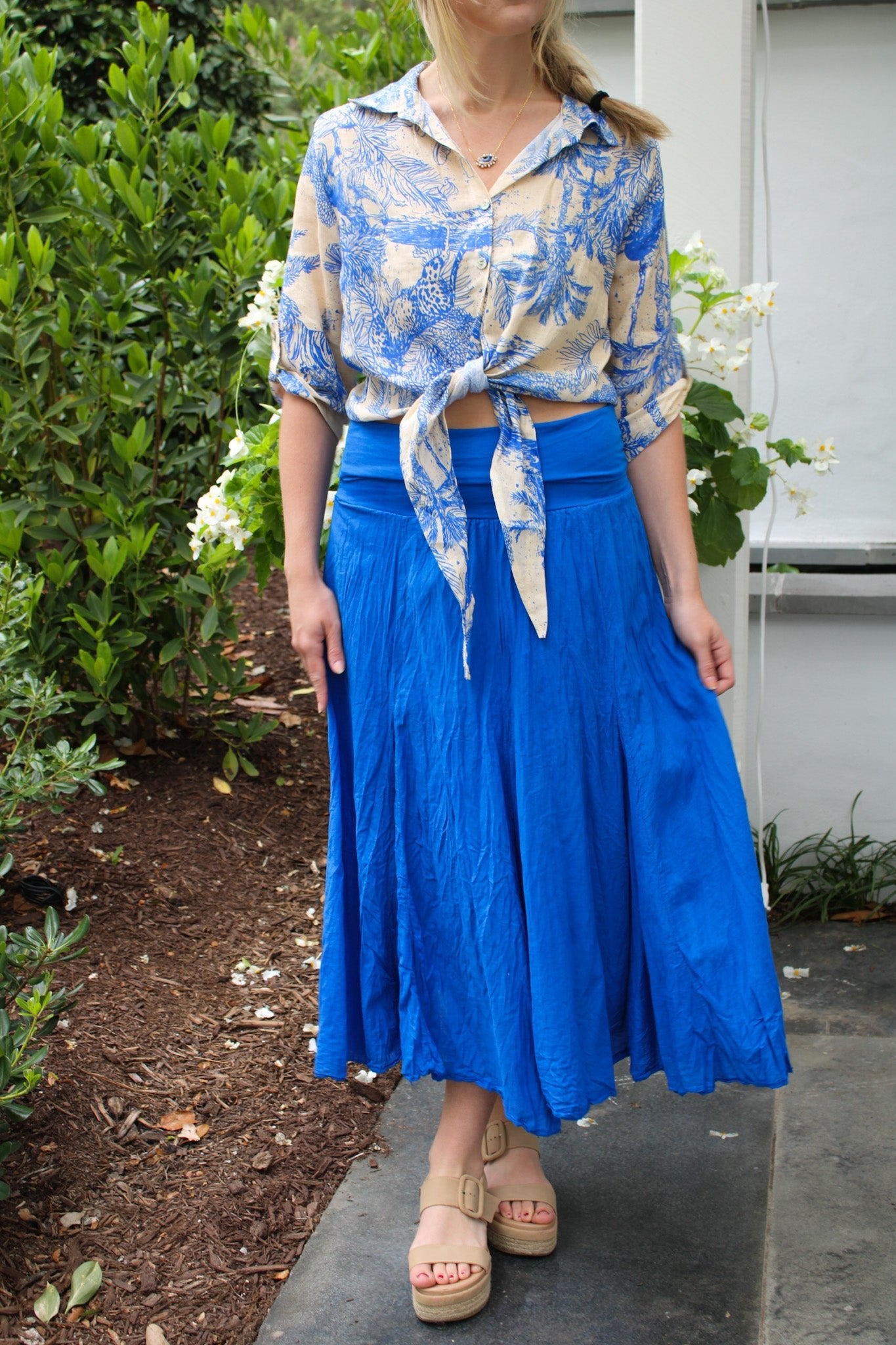 French Cotton Midi Skirt/Dress: Blues (4 colors)ColetteSkirts