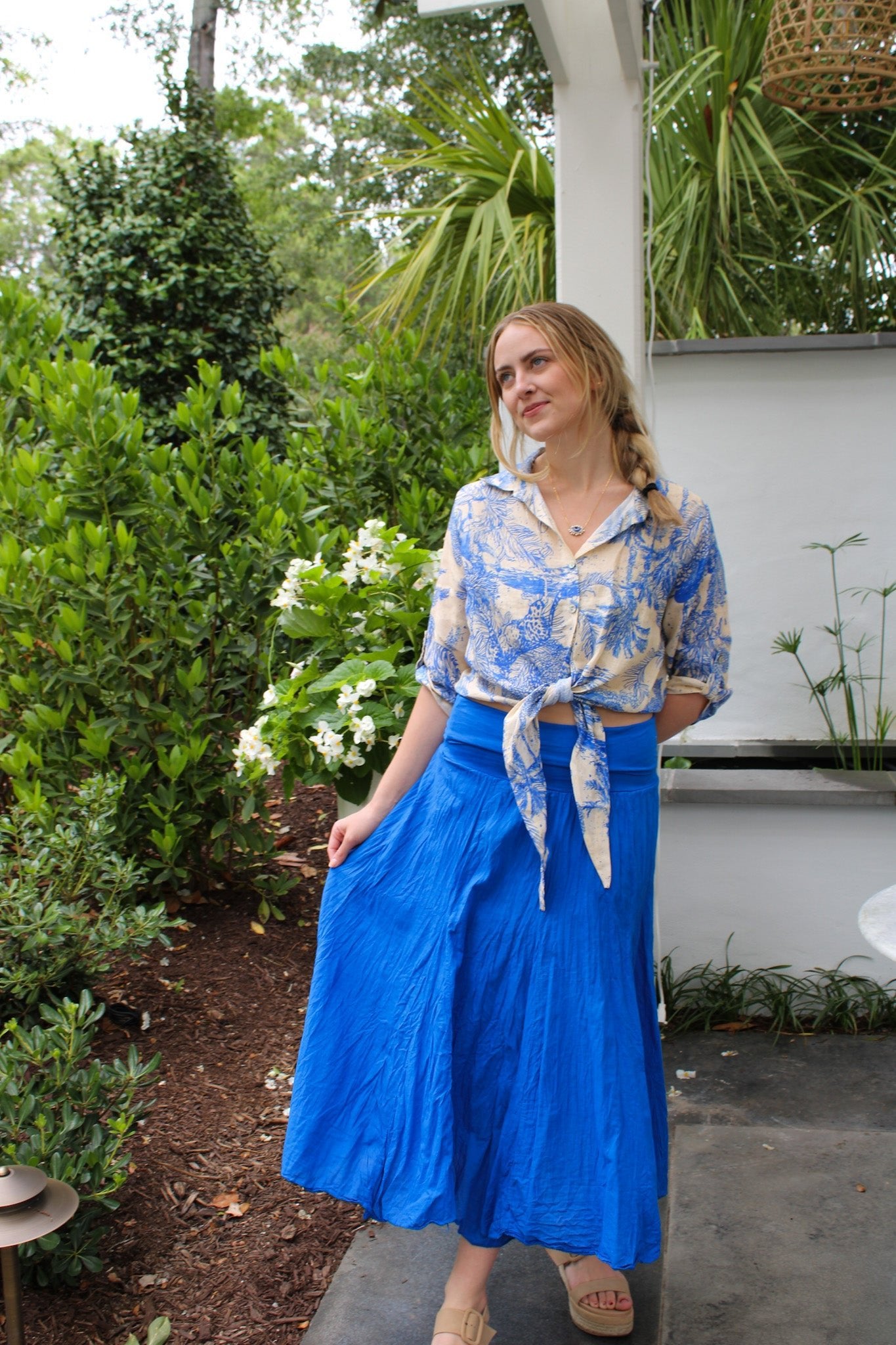 French Cotton Midi Skirt/Dress: Blues (4 colors)ColetteSkirts