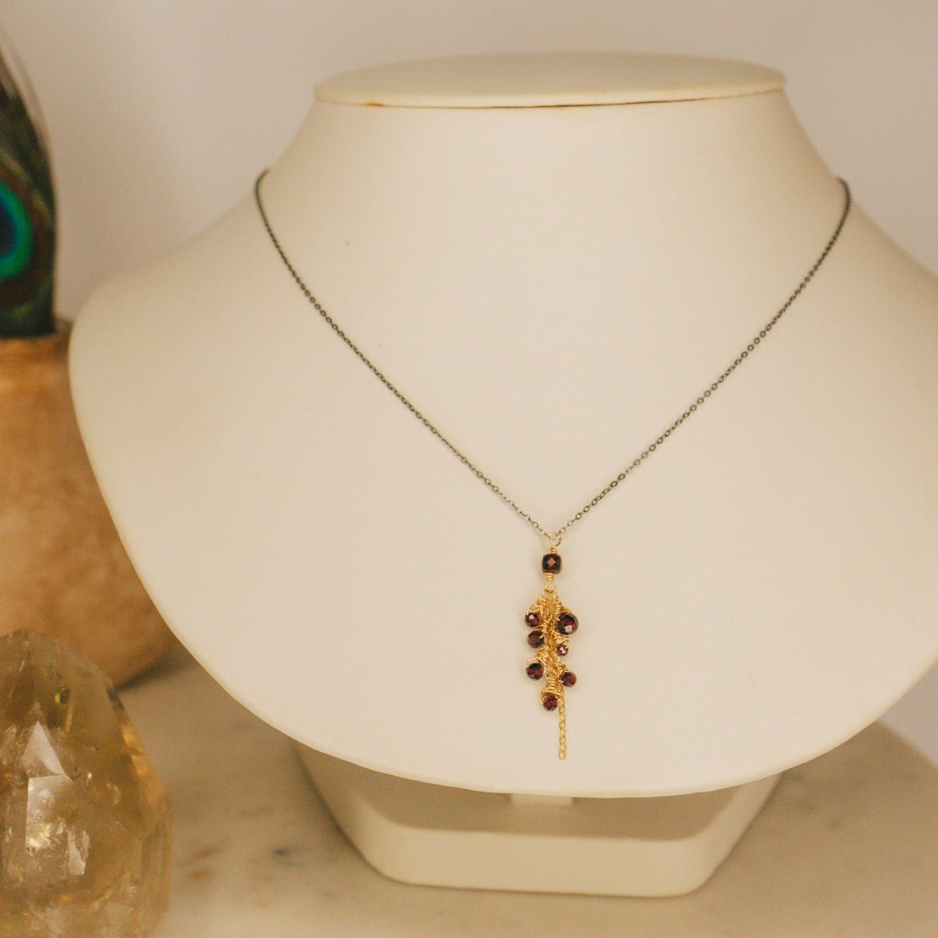 Garnet Cluster Necklace #8006James & JezebelleNecklaces