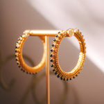 Gold Beaded Hoop- Black SpinelDebra PyeattEarrings