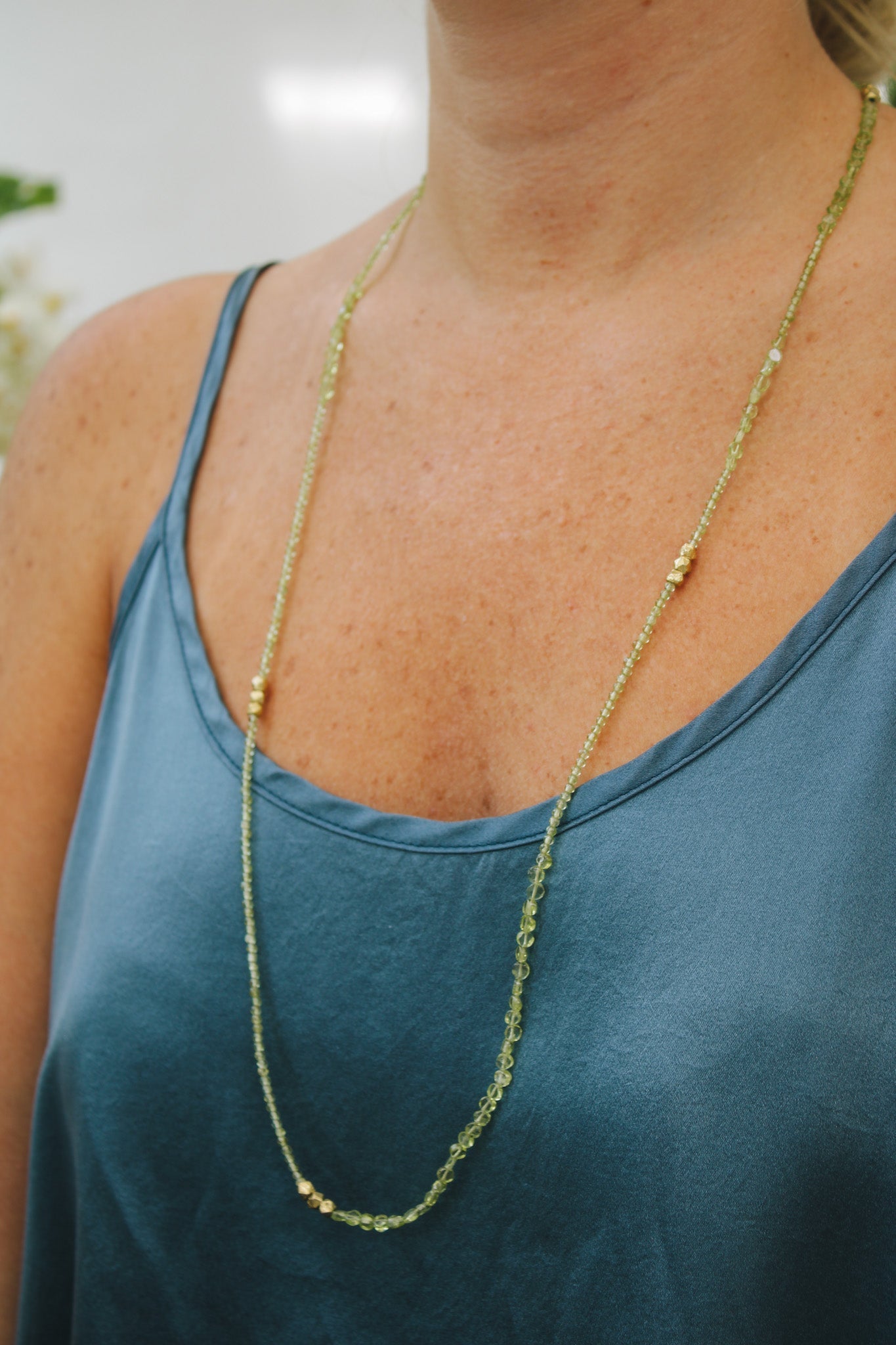Hand Strung Peridot & 24k Gold OverlayElizabeth WNecklace