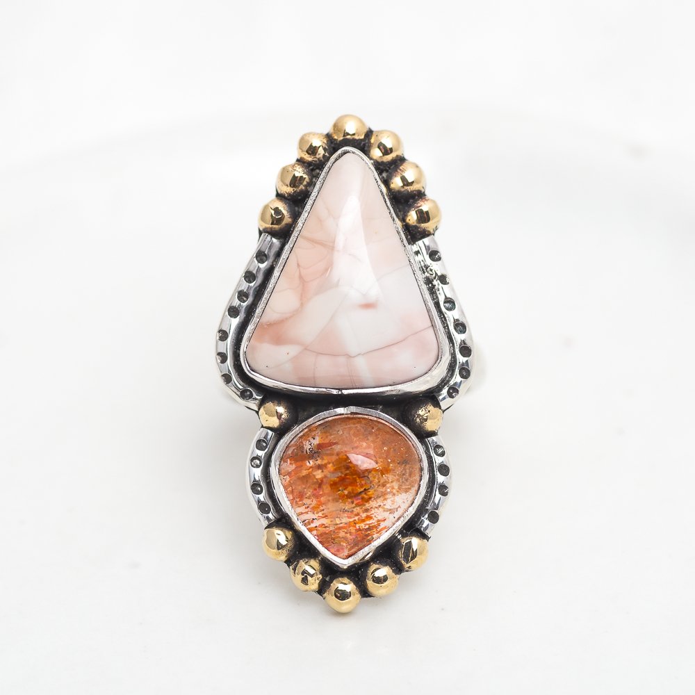 Inner Vision Ring (A) ◇ Willow Creek Jasper + Sunstone ◇ Size 7MAHKARing