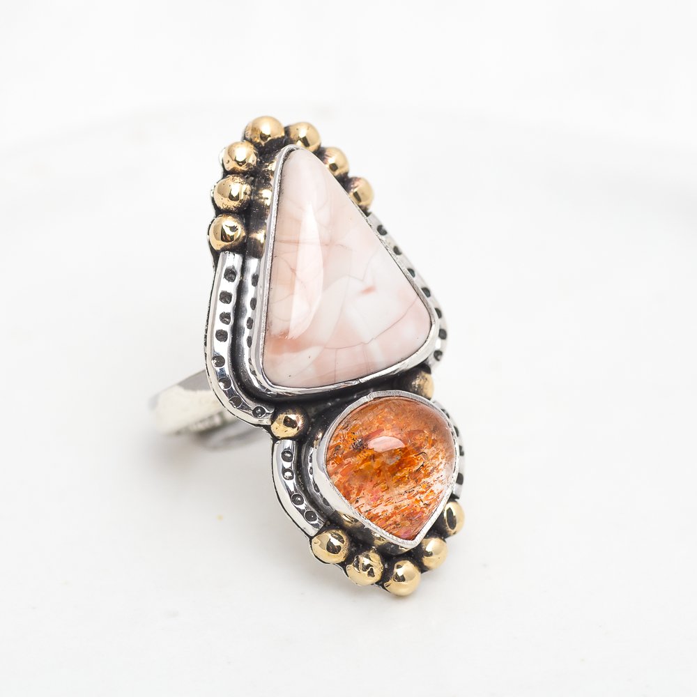 Inner Vision Ring (A) ◇ Willow Creek Jasper + Sunstone ◇ Size 7MAHKARing