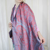Intricate Pink & Blue Woven Silk ScarfRare FindsScarf