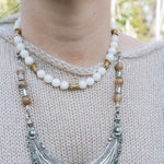 Ivory Quartz & Mixed Metal Bead Necklace 2BHBella Smith DesignsNecklaces