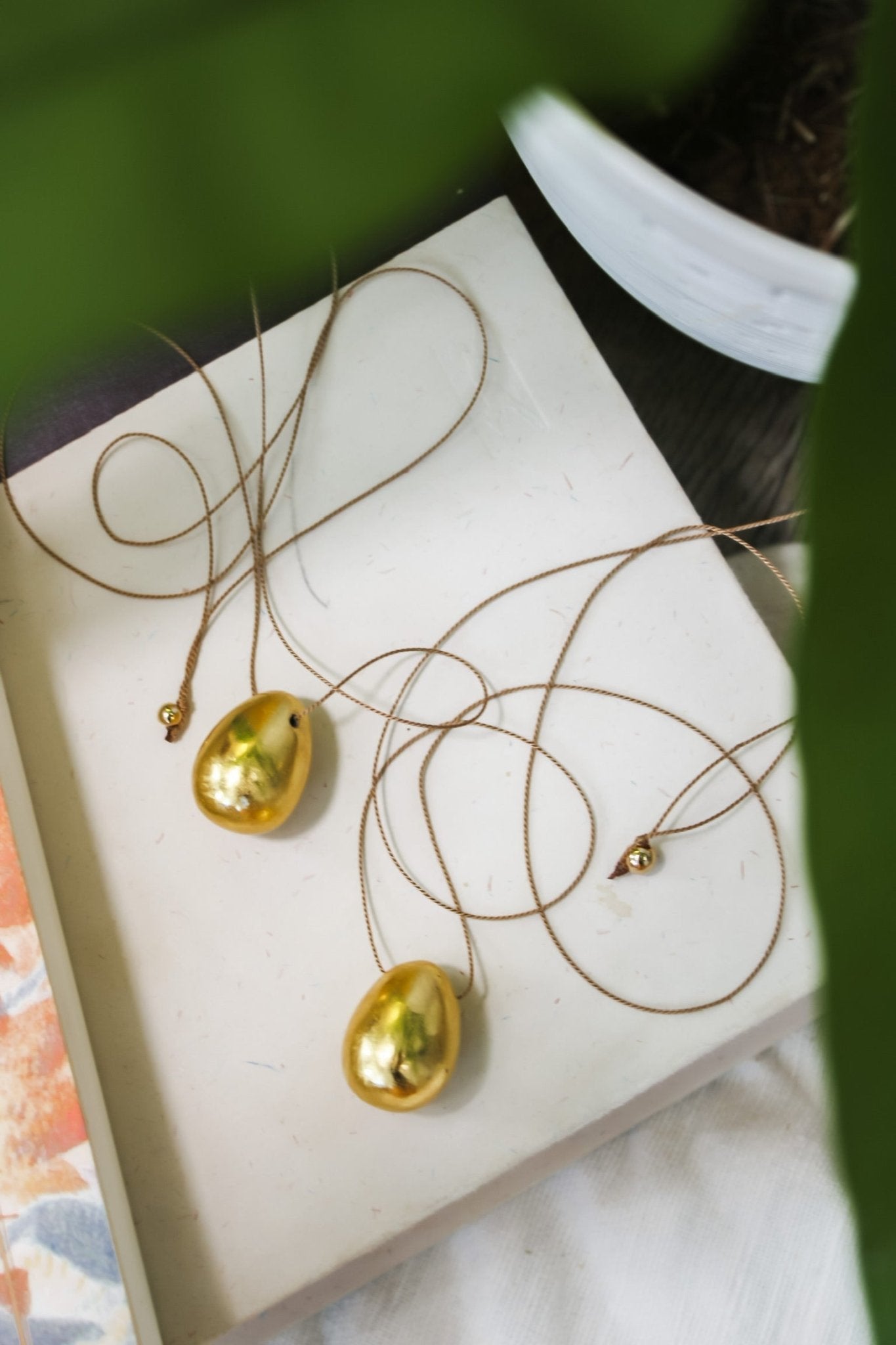 Large 23kt Gold Egg NecklaceCarol LeskanicNecklace