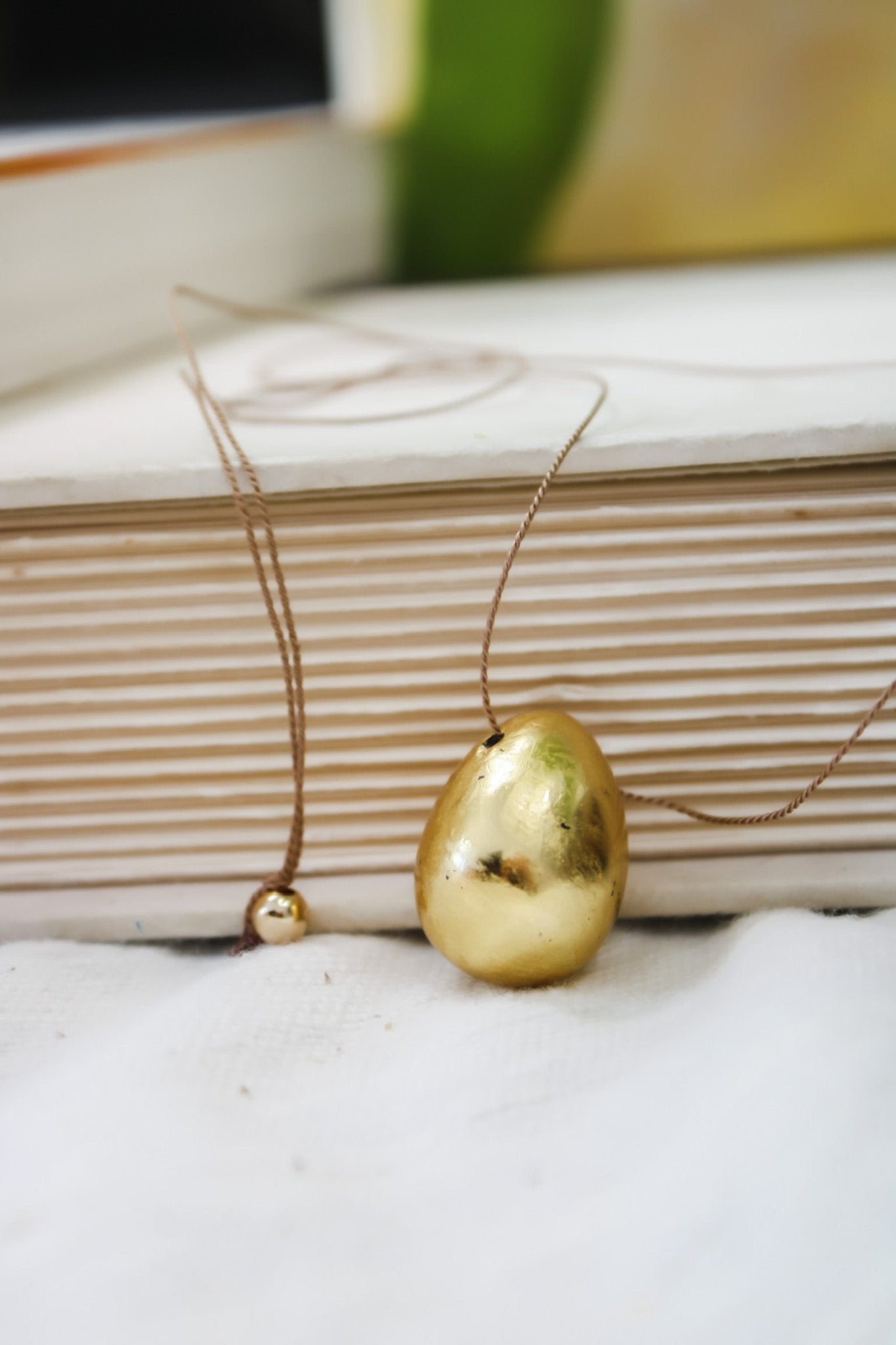 Large 23kt Gold Egg NecklaceCarol LeskanicNecklace