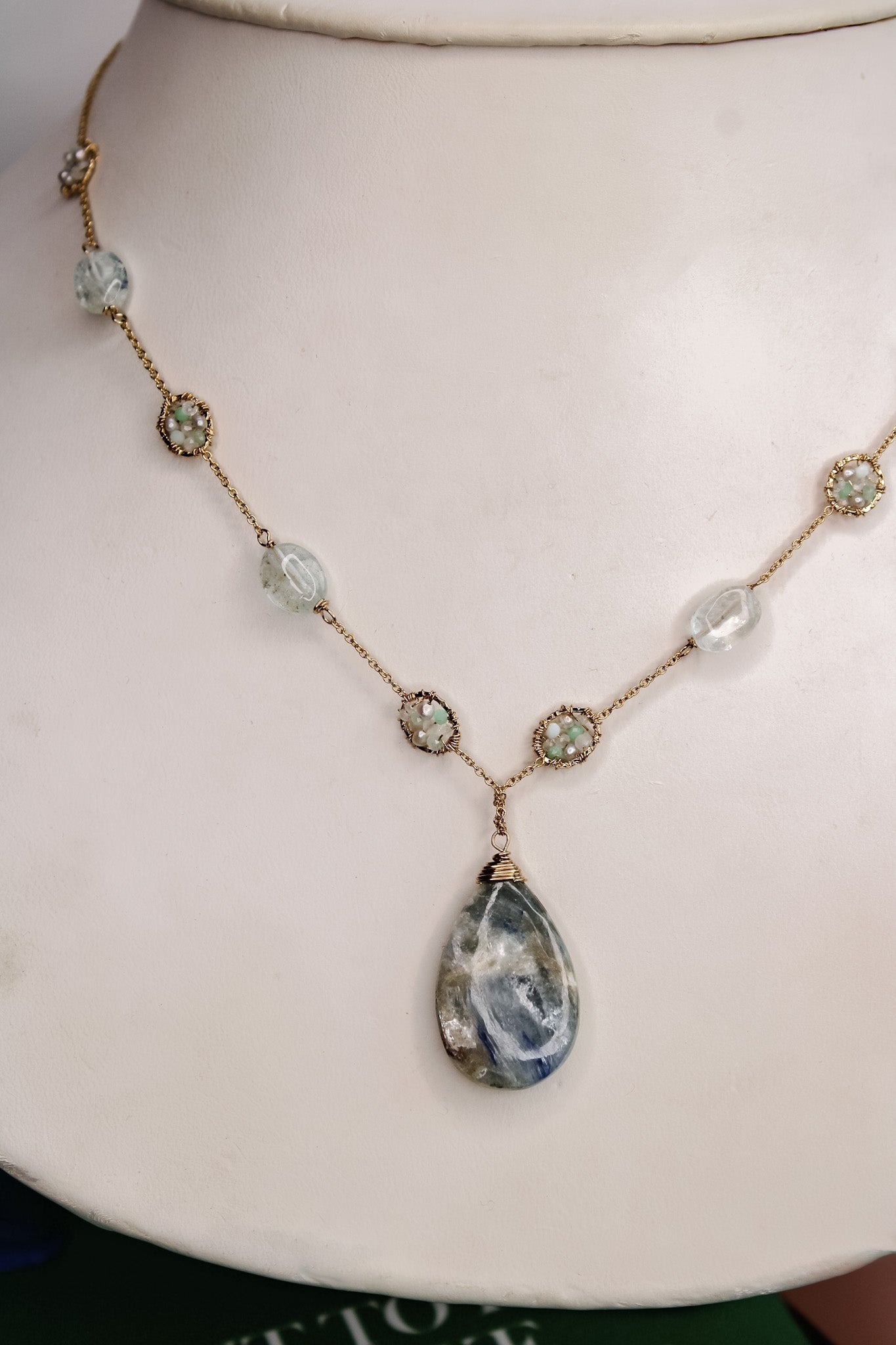 Larimar & Opal Teardrop Pendant Necklace #4690Michelle PresslerNecklace