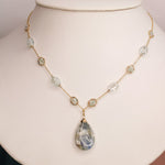 Larimar & Opal Teardrop Pendant Necklace #4690Michelle PresslerNecklace
