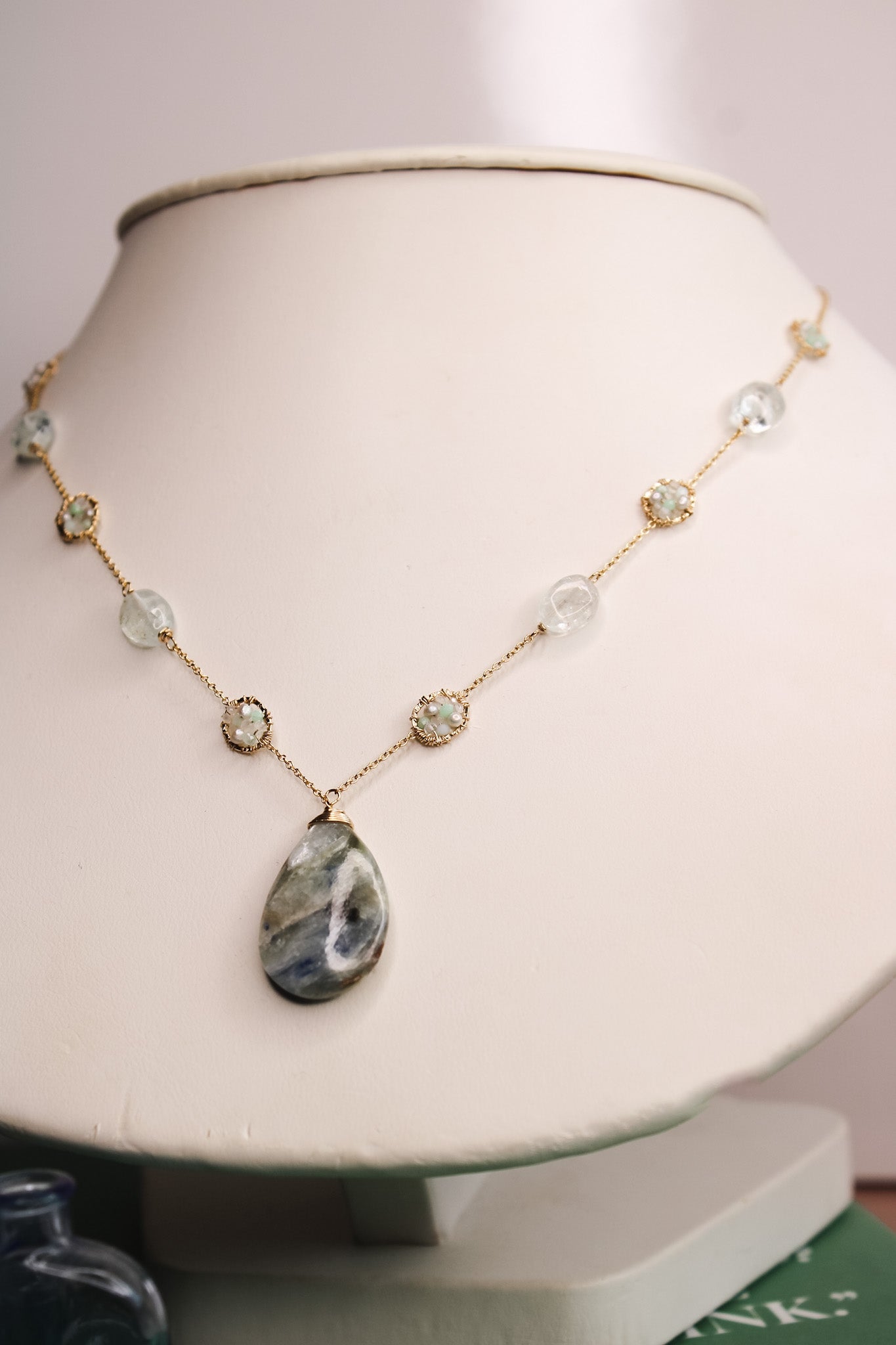 Larimar & Opal Teardrop Pendant Necklace #4690Michelle PresslerNecklace