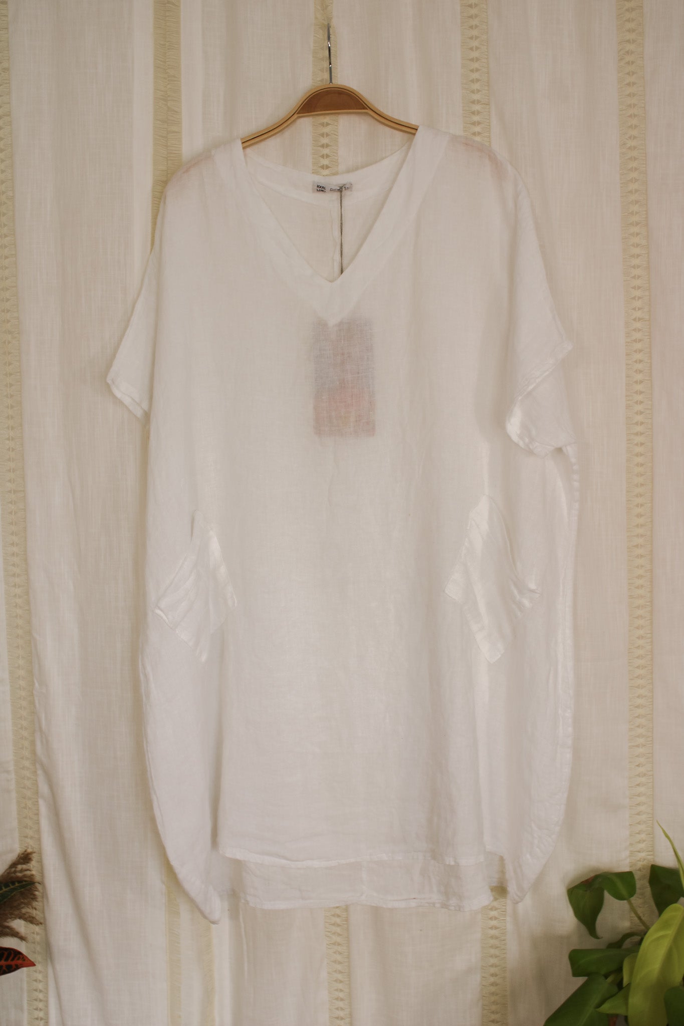 Linen T-Shirt Dress with Front Pockets - 4 ColorsColetteDress