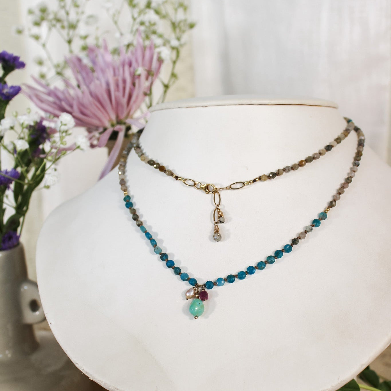 Long Labradorite & Apatite Necklace/ Bracelet #5034James & JezebelleNecklace