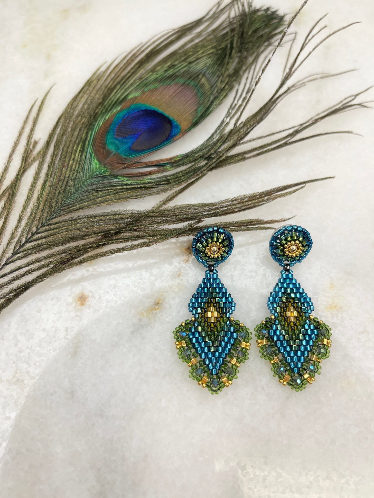 Miguel Ases Blue and Emerald EarringsMiguel AsesEarrings