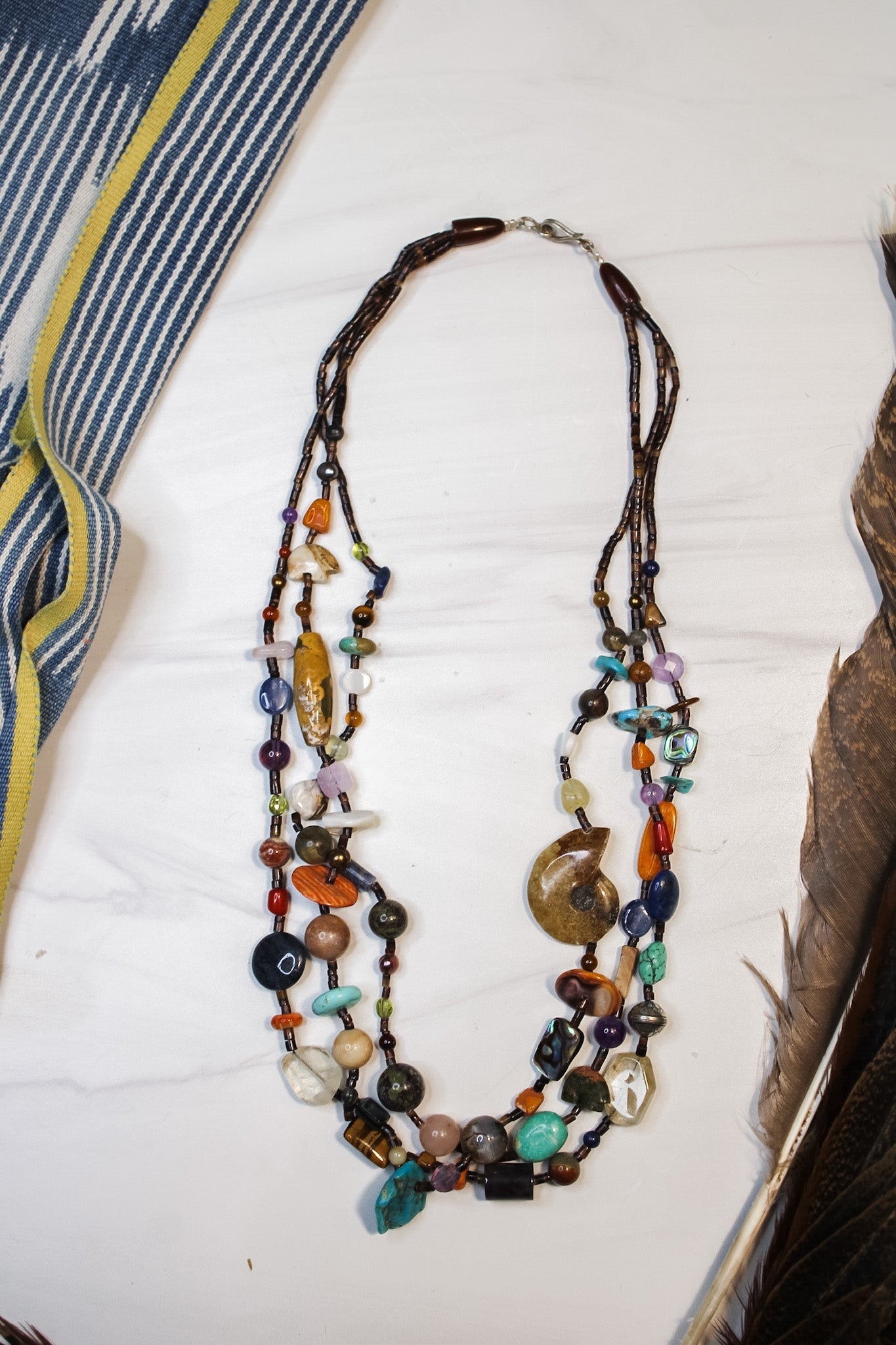 Multi-Gemstone Layered Beaded Necklace #2ZiabirdNecklaces