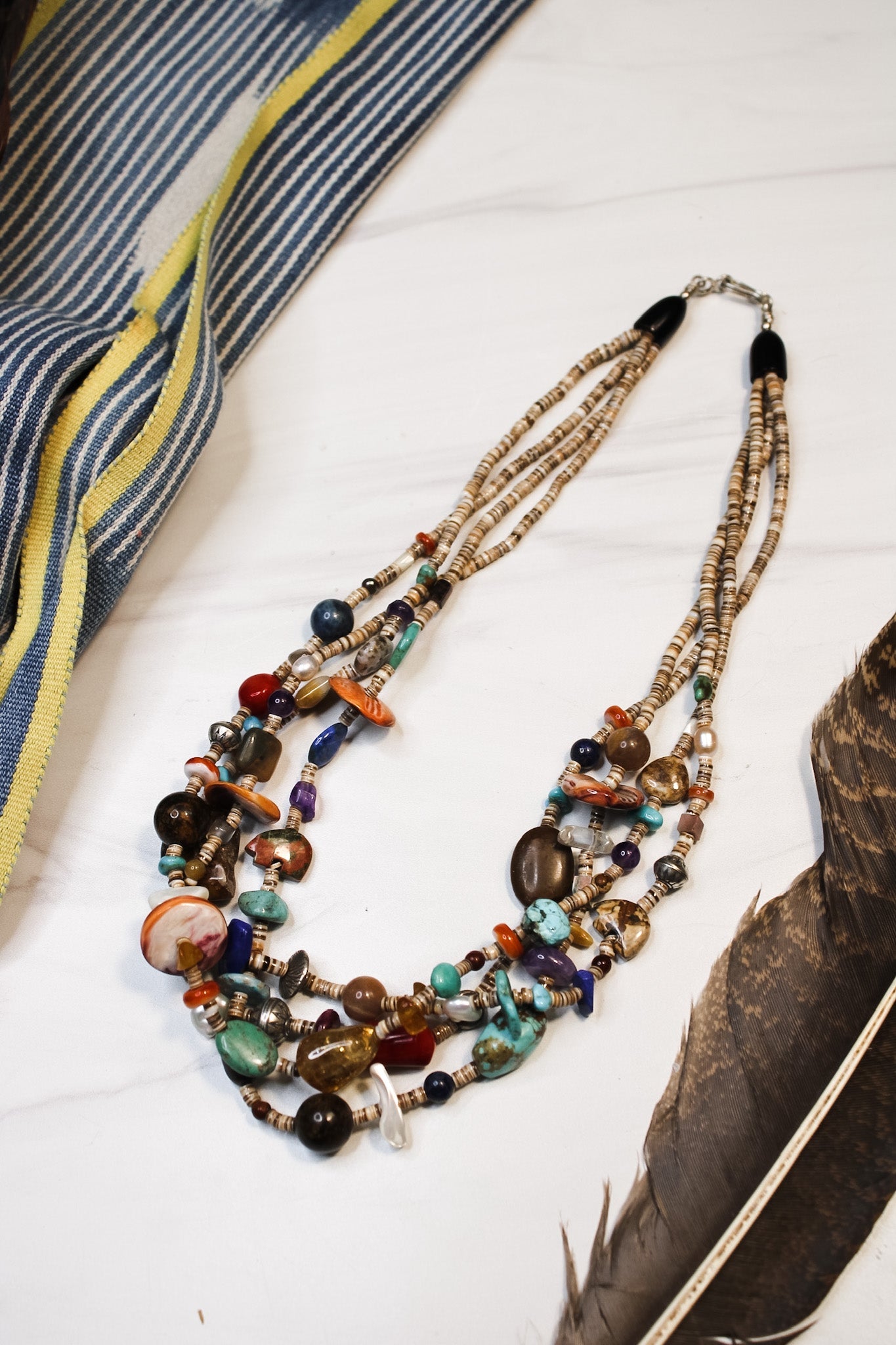 Multi-Gemstone Layered Beaded Necklace #3ZiabirdNecklaces