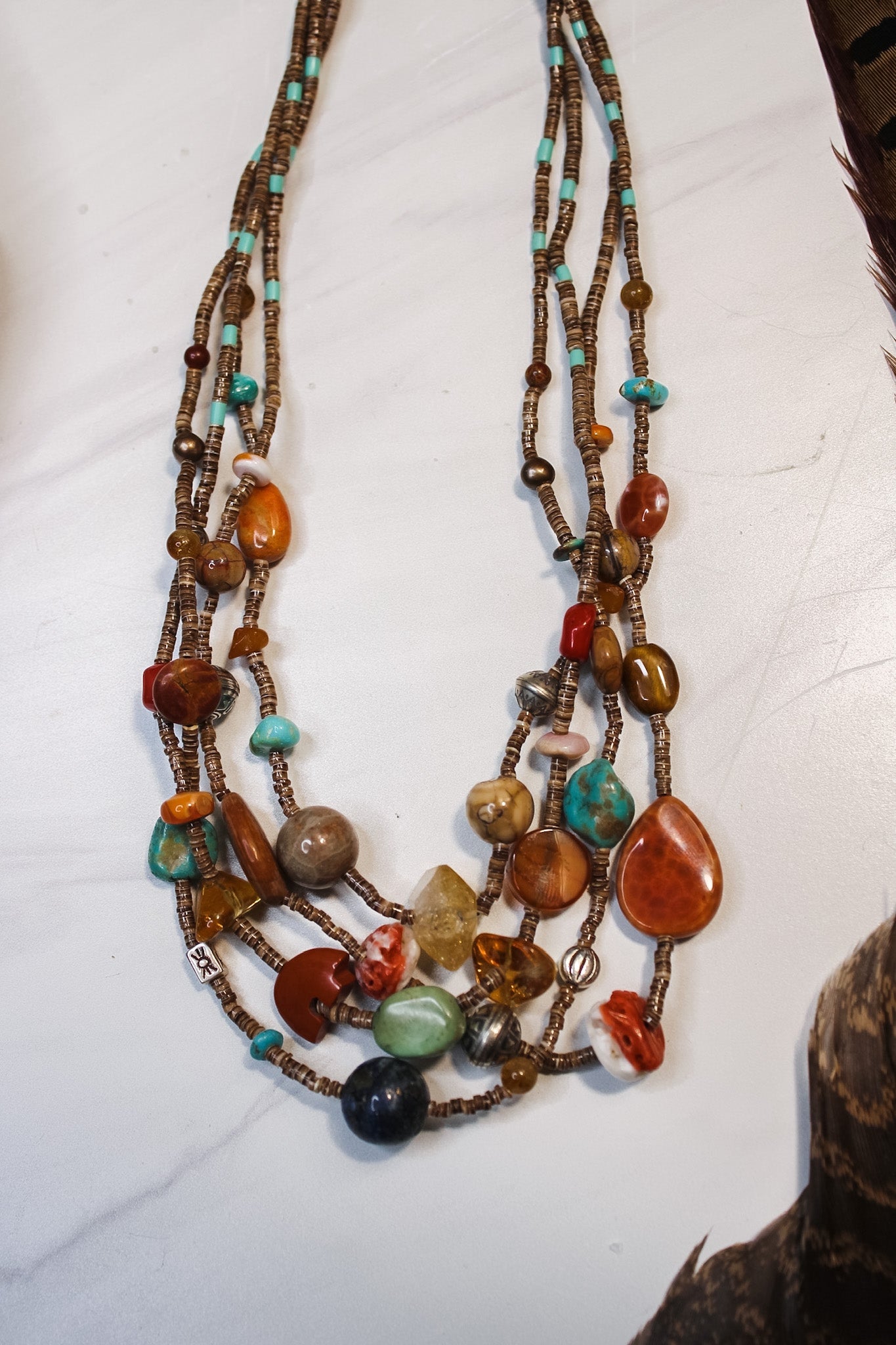 Multi-Gemstone Layered Beaded Necklace #4ZiabirdNecklaces