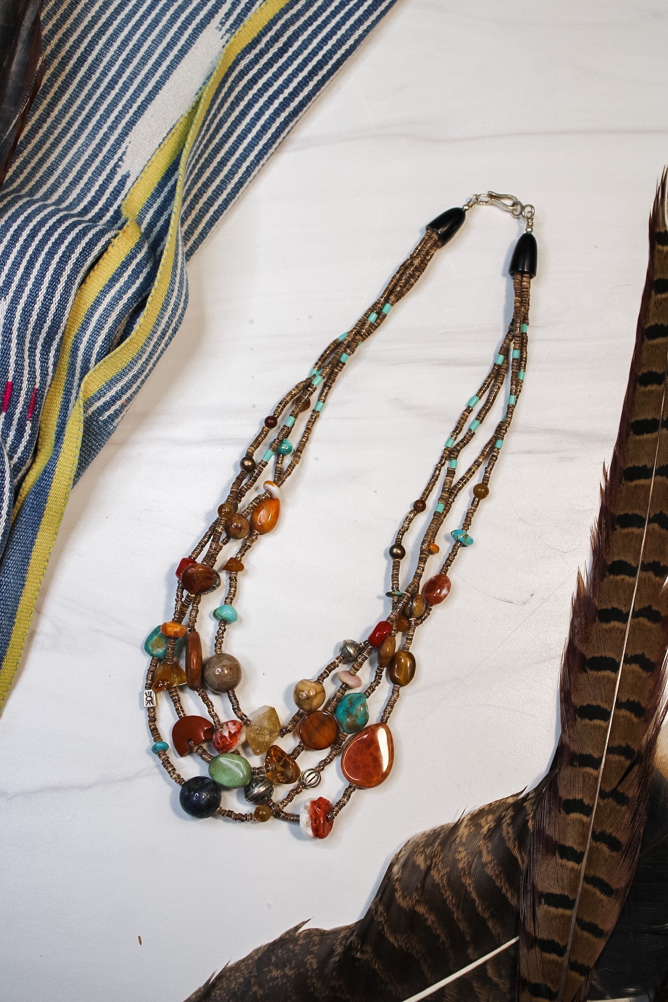Multi-Gemstone Layered Beaded Necklace #4ZiabirdNecklaces