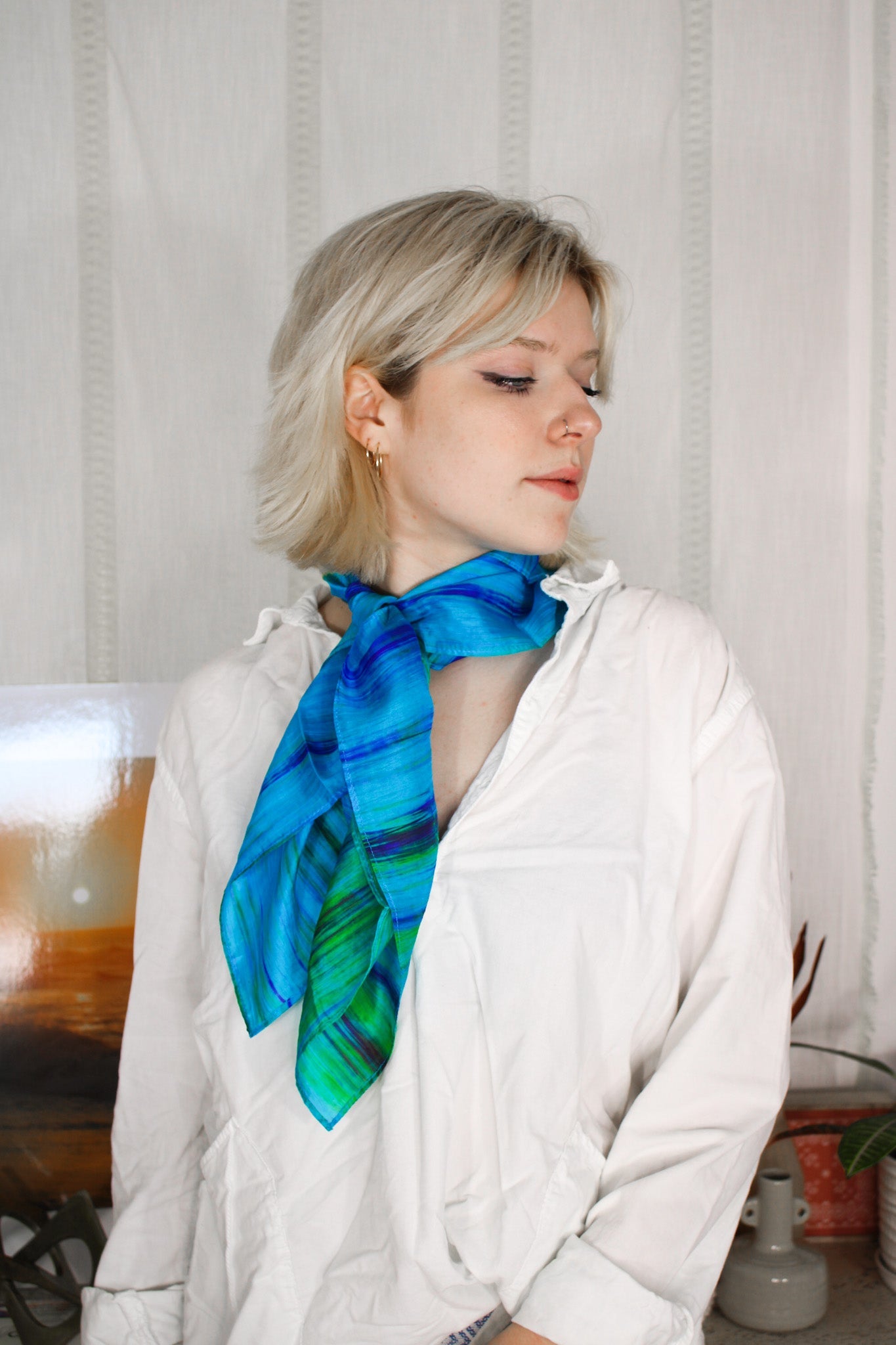 Neck Tie Scarf - Turquoise/Blue/PurpleLuaScarf