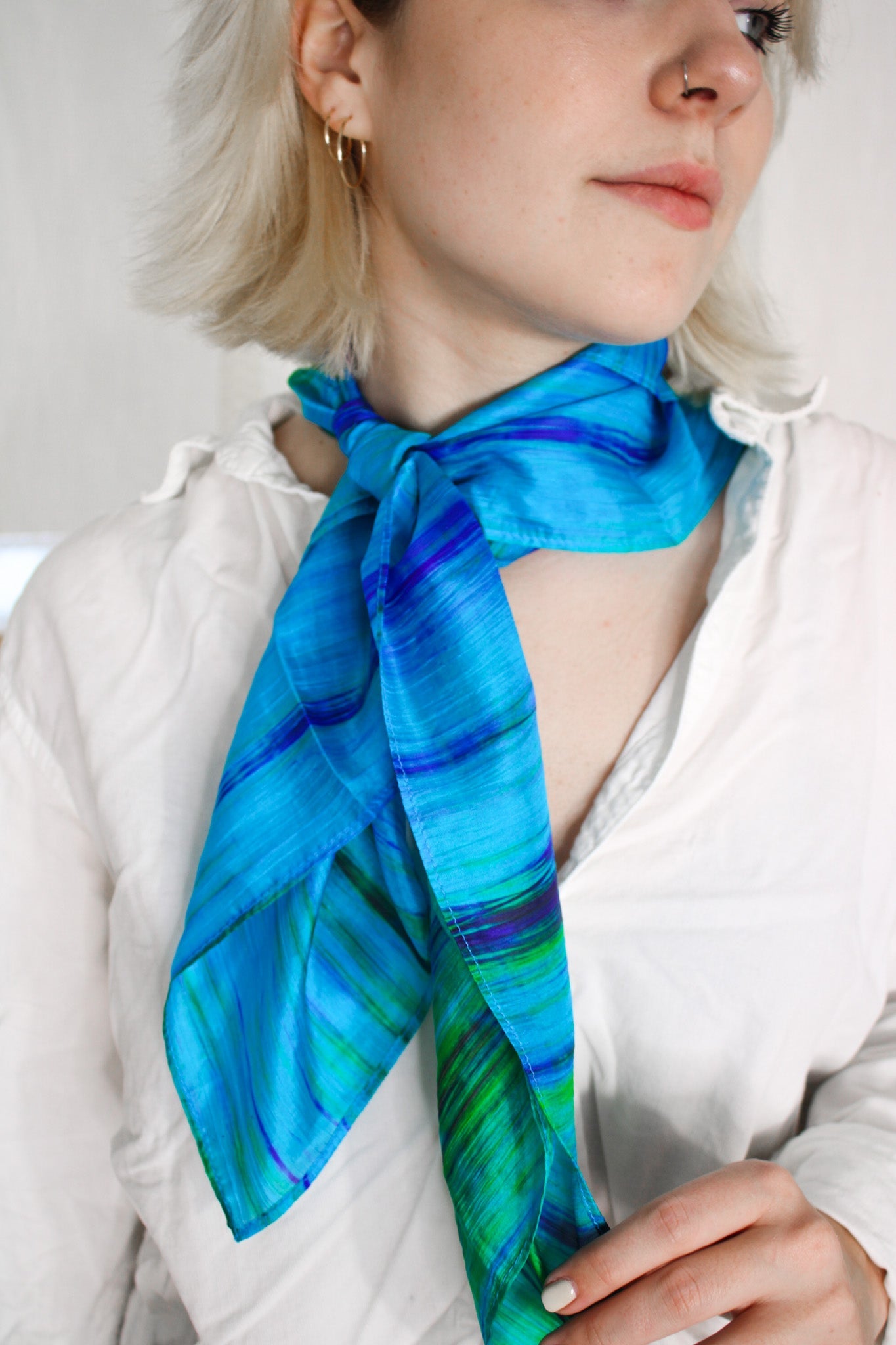 Neck Tie Scarf - Turquoise/Blue/PurpleLuaScarf