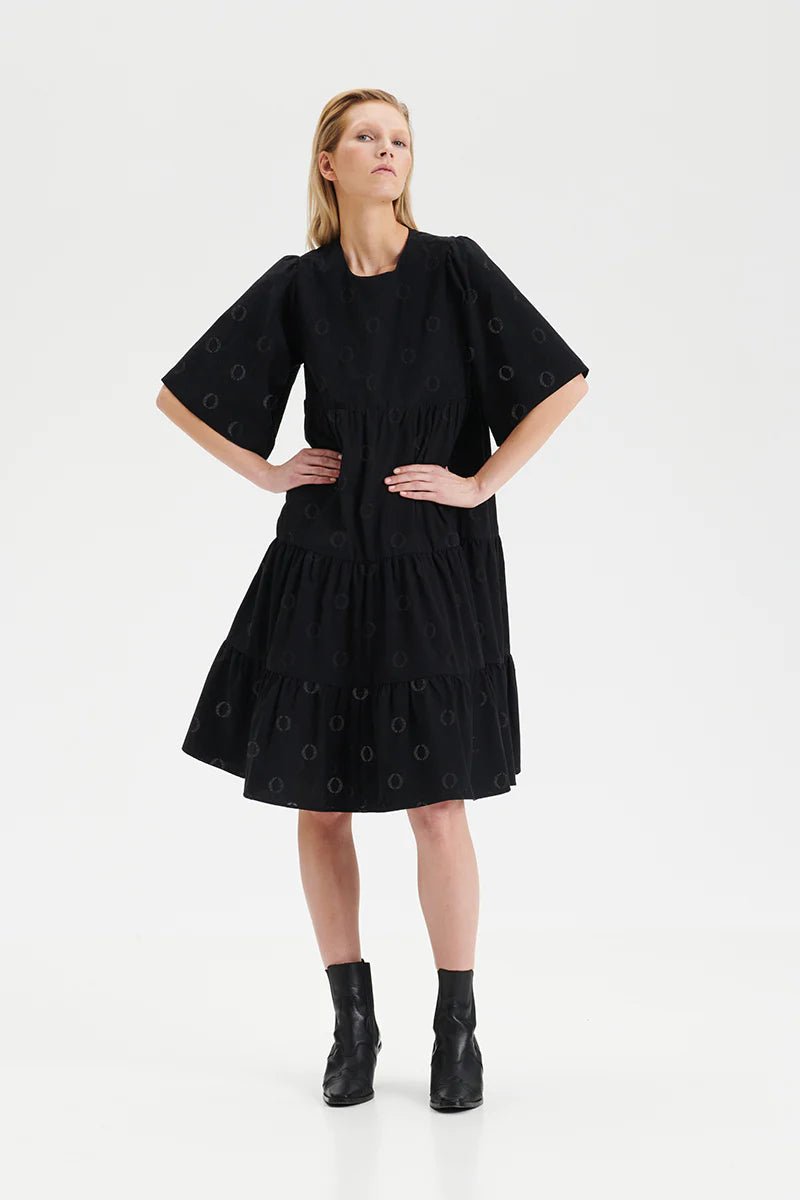 O-logo Devoré Dress- Blackhálodress