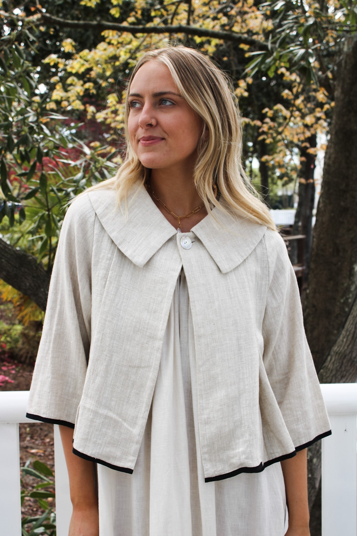 Pea Jacket- Natural with Black TrimAmano by Lorena LaingOuterwear
