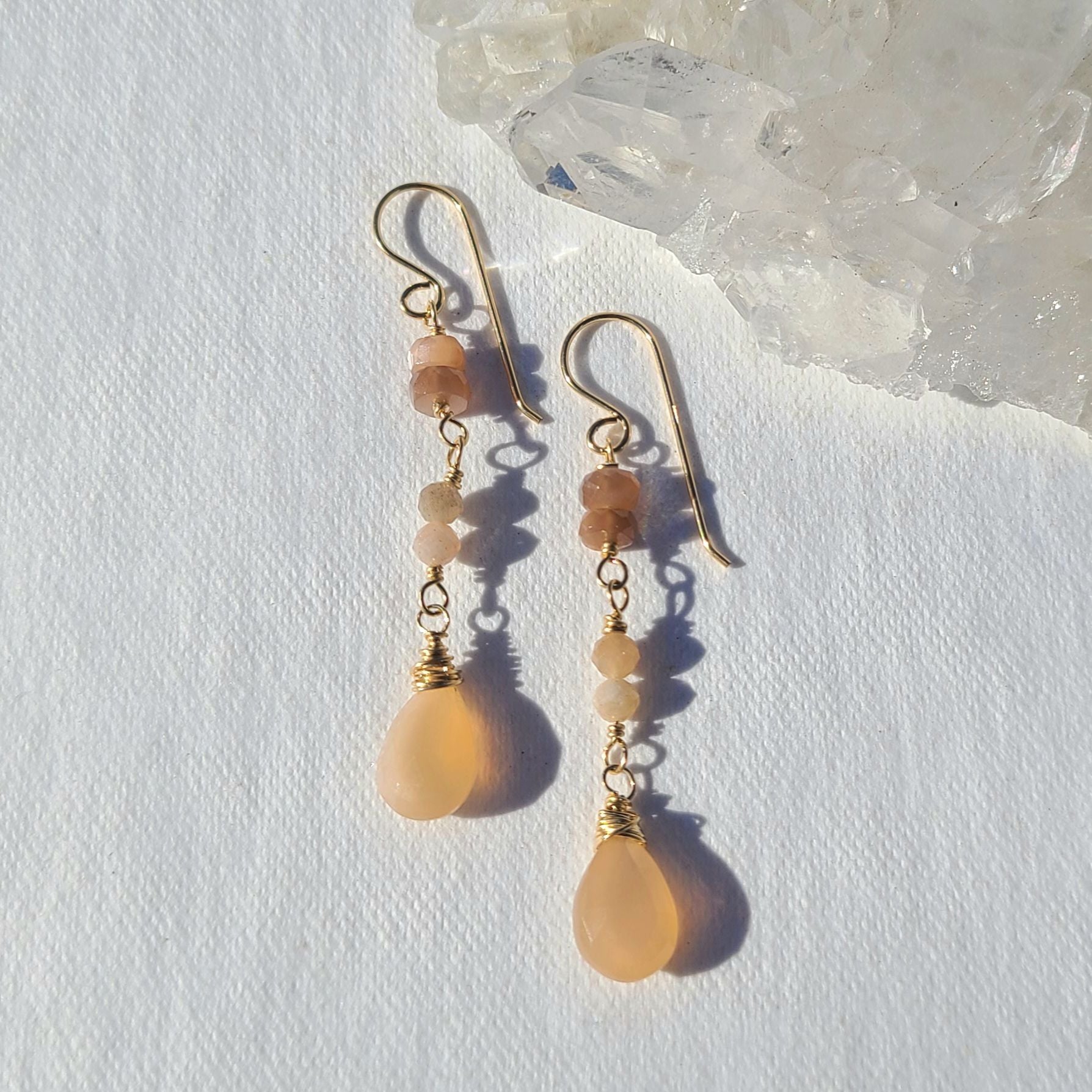 Peach Moonstone Drop Earring #1471James & JezebelleEarrings