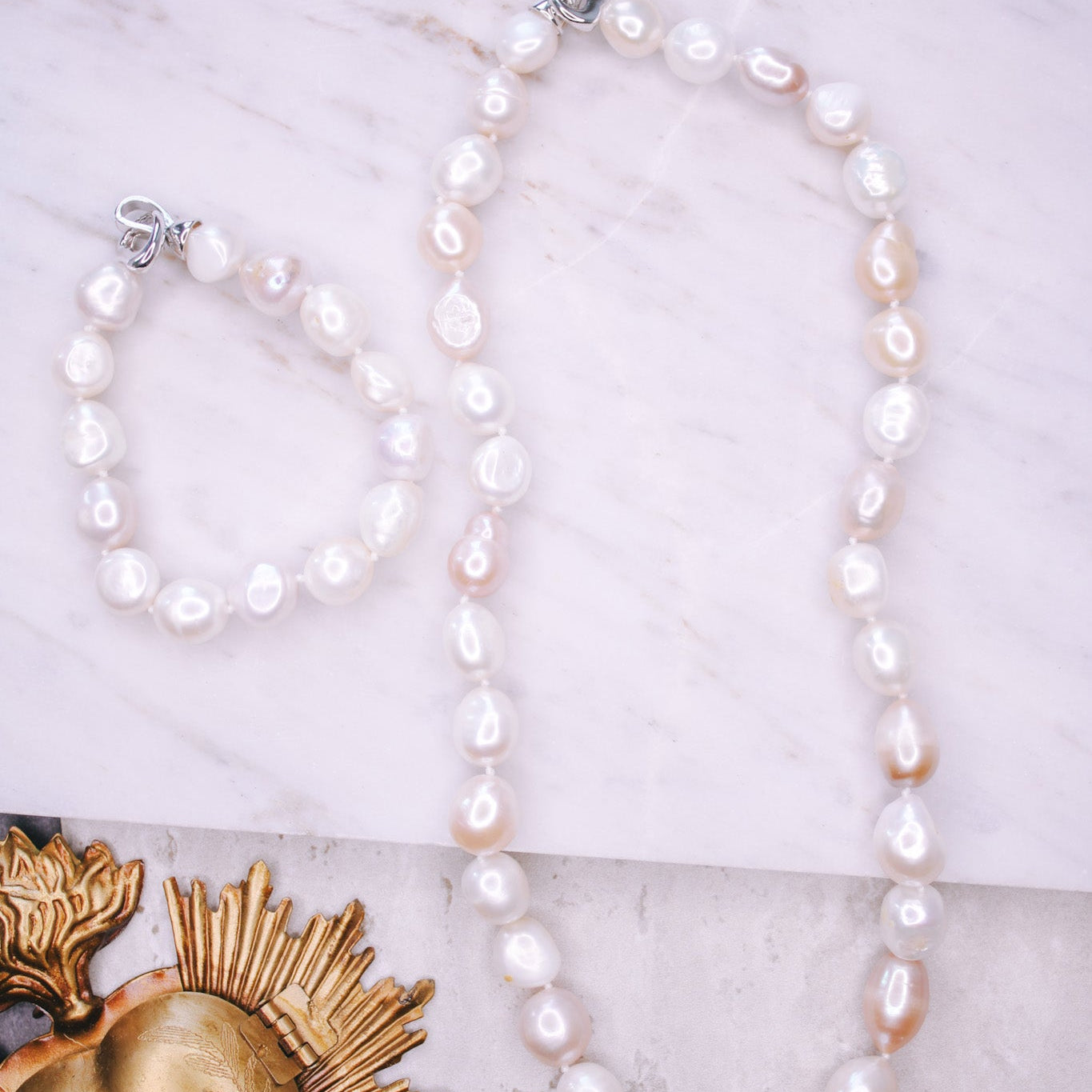 Pearl Necklace/Bracelet - PinkJinjaNecklace