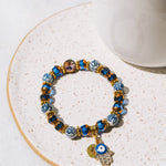 Porcelain Bead & Hasma Charm Bracelet #8J.GainoBracelet