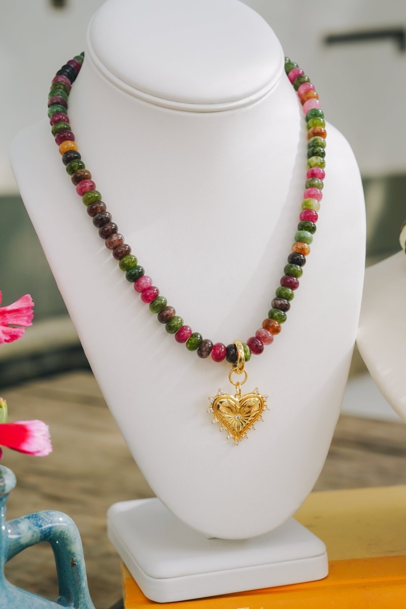 Purple Jade & Gold Heart NecklaceRobin JacksonNecklaces