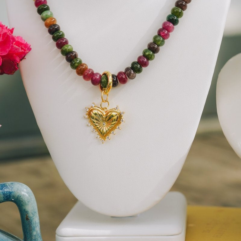 Purple Jade & Gold Heart NecklaceRobin JacksonNecklaces