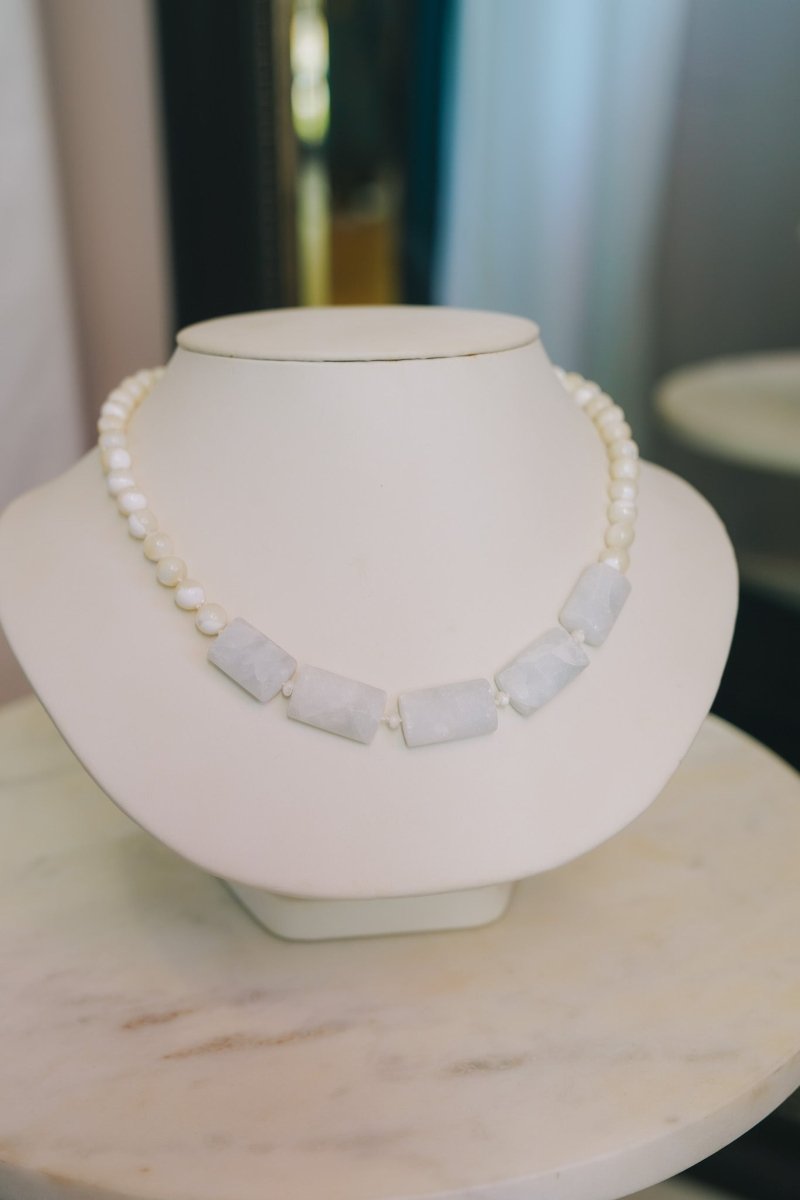 Rare Blue Calcite & Mother of Pearl NecklaceDebra PyeattNecklaces