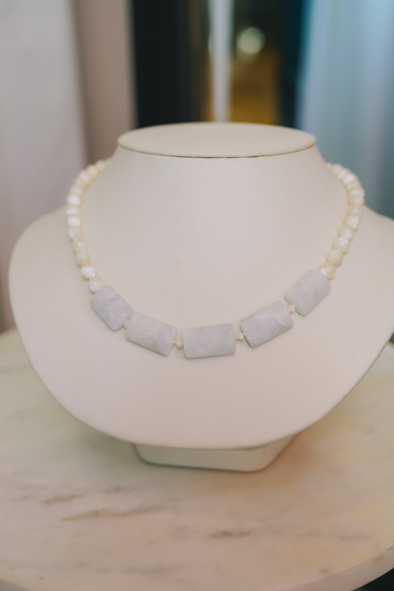 Rare Blue Calcite & Mother of Pearl NecklaceDebra PyeattNecklaces