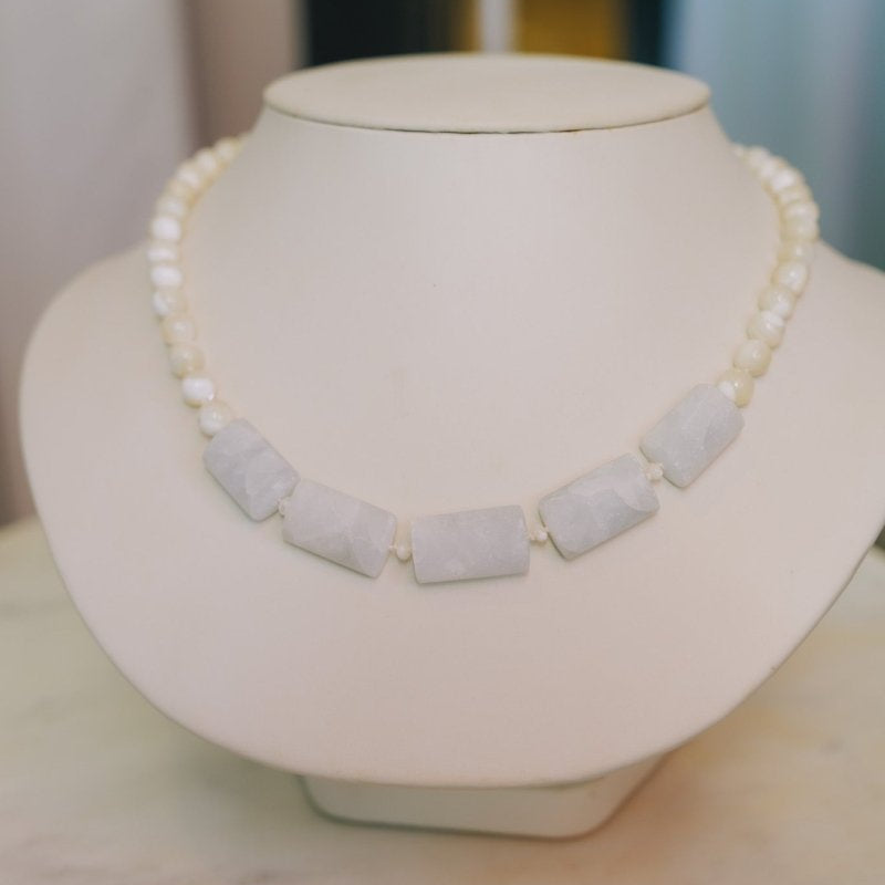 Rare Blue Calcite & Mother of Pearl NecklaceDebra PyeattNecklaces