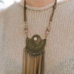 Rose, Brass & Metallic Bronze Leather Tassel Necklace 9LHBella Smith DesignsNecklaces
