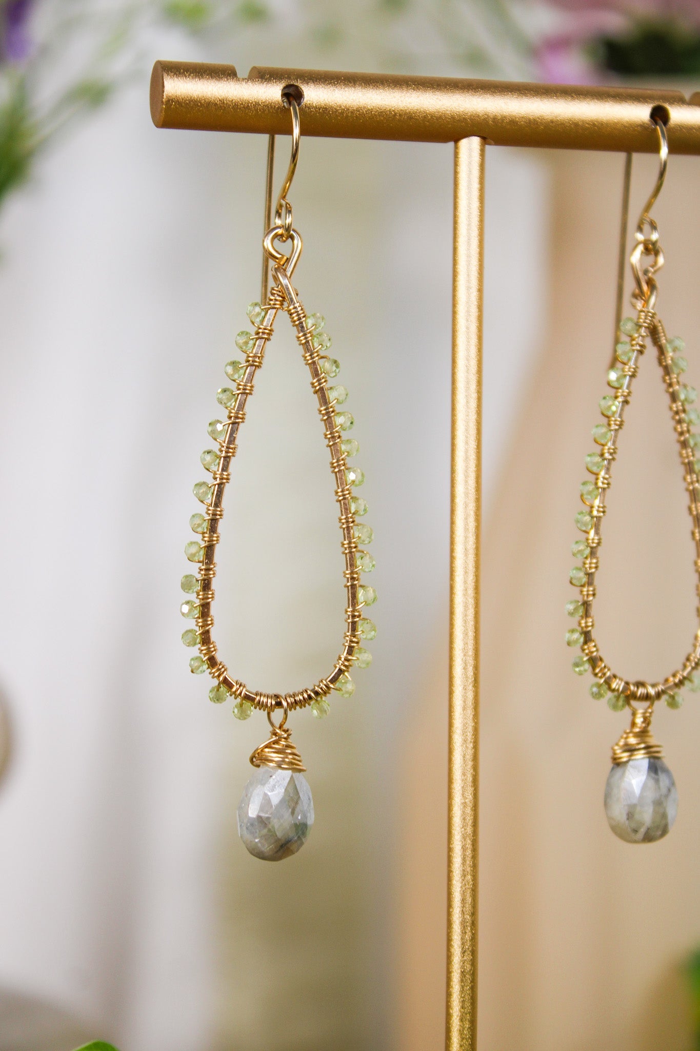 Silverite & Peridot Earrings #1409James & JezebelleEarrings