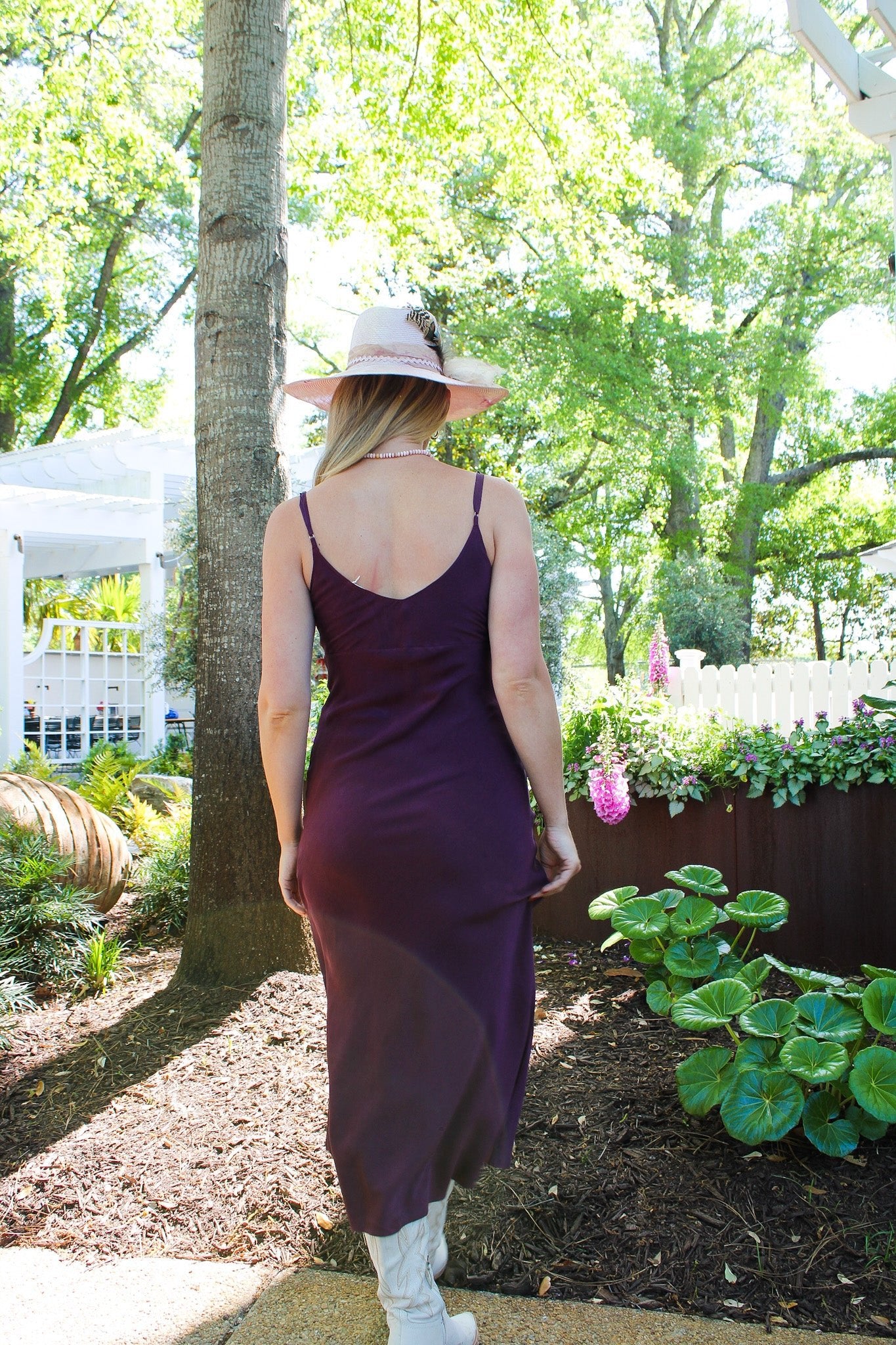 Slip Dress Midi Side Slit - EggplantMichelle JonasDresses
