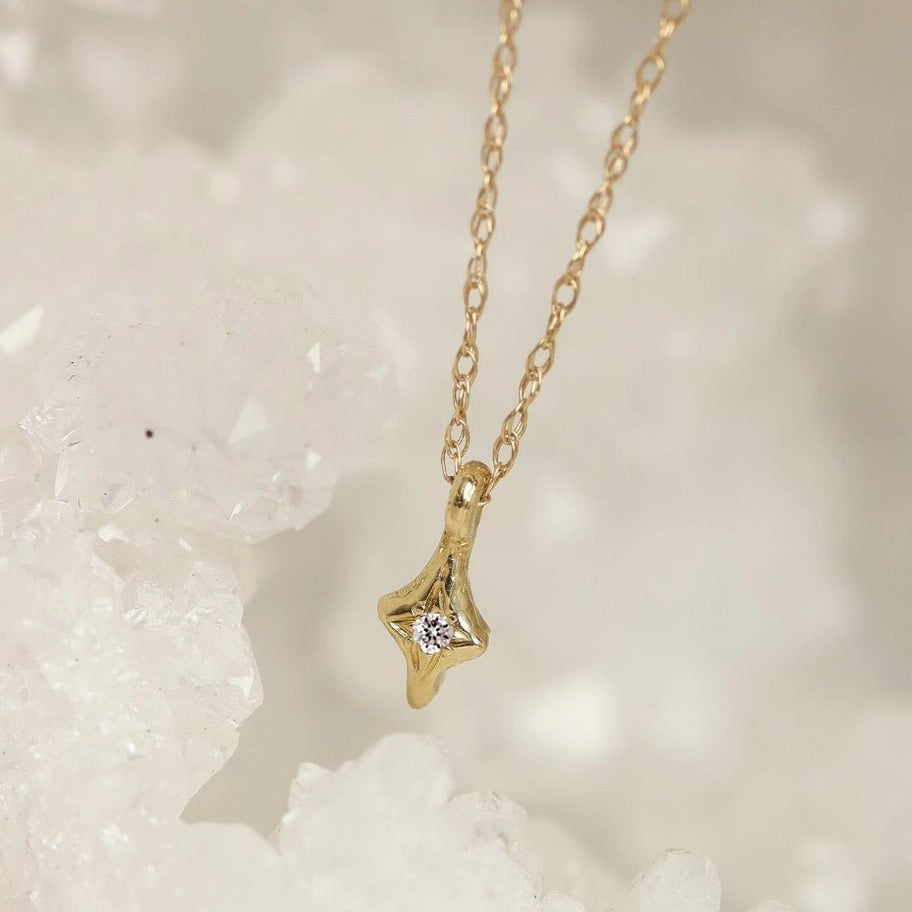 Solid Gold Diamond Necklace- North Star Diamondlacee alexandraNecklace