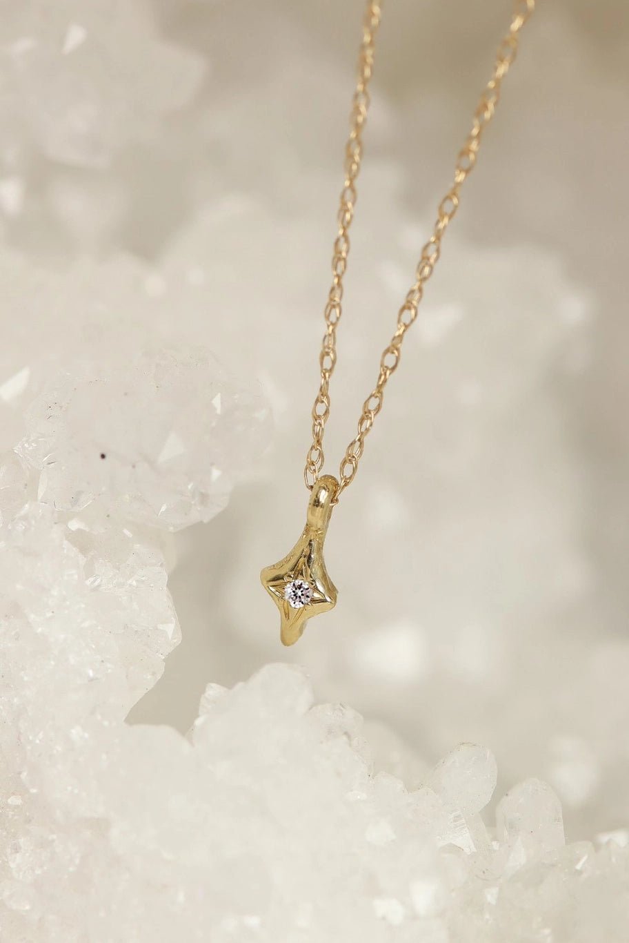 Solid Gold Diamond Necklace- North Star Diamondlacee alexandraNecklace