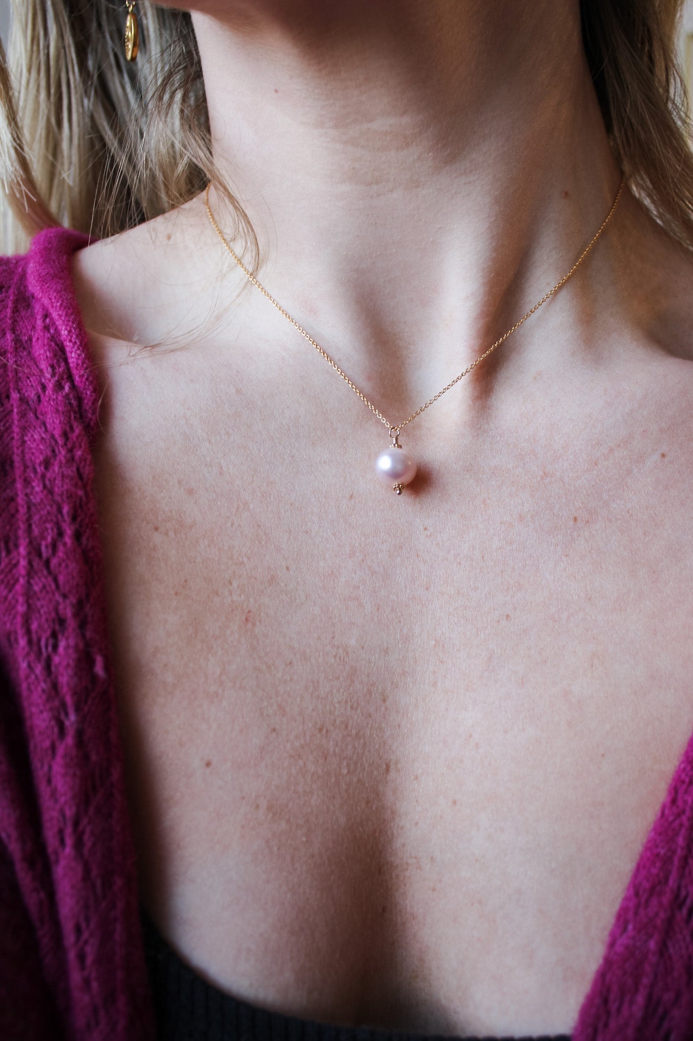 The Pink Always Pearl Necklace - Classic DropZiabirdNecklace